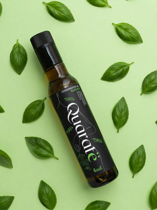 Olio EVO Quarate aromatizzato al basilico 250 mL